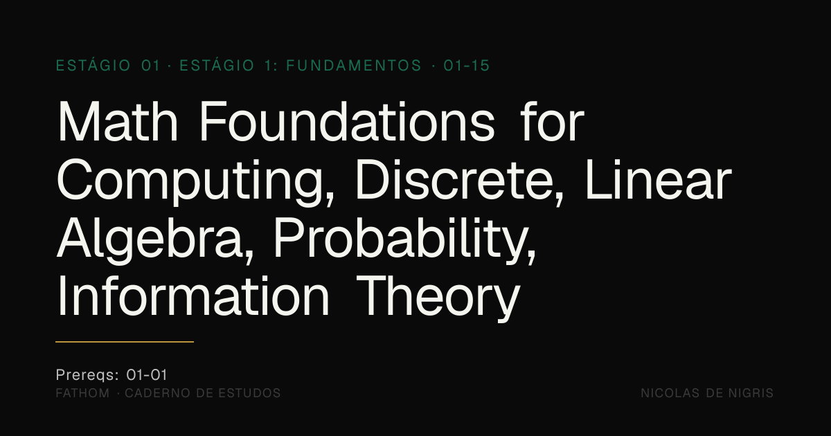 01-15: Math Foundations for Computing, Discrete, Linear Algebra ...