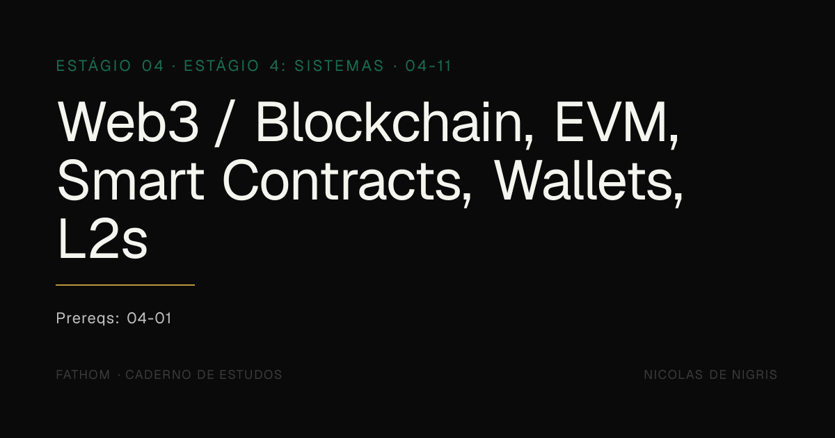 04-11: Web3 / Blockchain, EVM, Smart Contracts, Wallets, L2s | Fathom